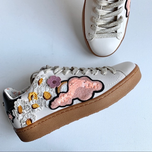 Coach Shoes - Coach C101 Cloud Patch Sneakers G1915 Beige NEW